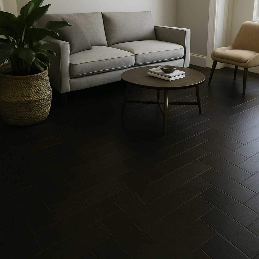 plancher teinture sombre